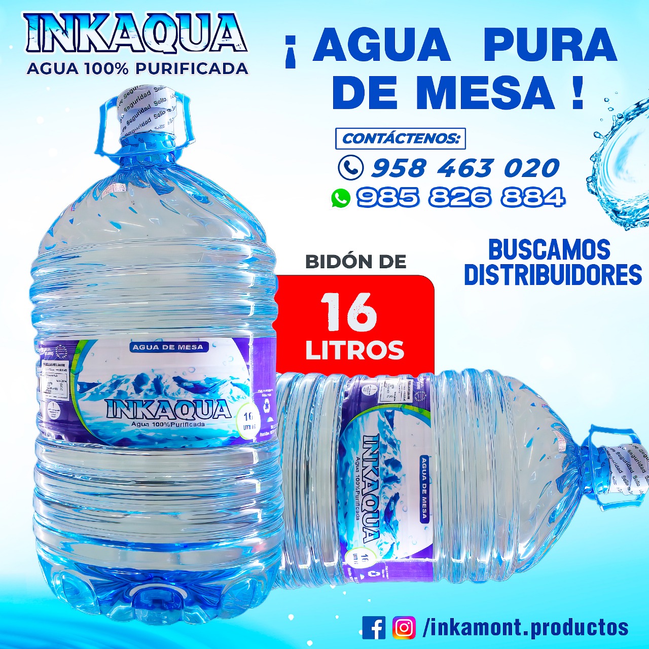 Botellón de agua Inkaqua de 20 litros